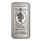 250 GRAMS ST HELENA 2021 SILVER COIN BAR