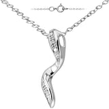 Diamond Pave Swirl Pendant In UK Hallmarked 9ct White Gold
