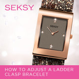 Seksy Rocks® Rose Gold Plated Bracelet Watch