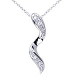 Diamond Pave Swirl Pendant In UK Hallmarked 9ct White Gold