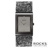 Seksy Rocks® Gun Metal Plated Bracelet Watch