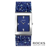 Seksy Rocks® Blue Stone Set Bracelet Watch