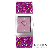 Seksy Rocks® Pink Stone Set Bracelet Watch