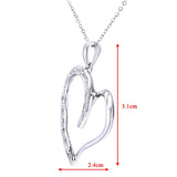 Heart Shape Diamond Pave Pendant In UK Hallmarked 9ct White Gold