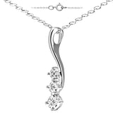 Diamond Pave Drop Pendant In UK Hallmarked 9ct White Gold