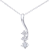 Diamond Pave Drop Pendant In UK Hallmarked 9ct White Gold