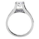 Platinum 0.82ct Princess Diamond Cut Ring