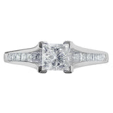 Platinum 0.82ct Princess Diamond Cut Ring