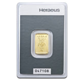 5 GRAMS HERAEUS GOLD BAR