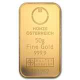 50 GRAMS AUSTRIAN MINT GOLD BAR