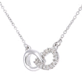 Diamond Pave Infinity Friendship Necklace In UK Hallmarked 9ct White Gold