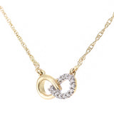 Diamond Pave Infinity Friendship Necklace In UK Hallmarked 9ct Yellow Gold