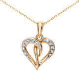 Diamond Pave Heart Shape Pendant In UK Hallmarked 9ct Yellow Gold