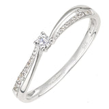 Round Diamond Prong Set Engagement Ring With Side Stones In UK Hallmarked 9ct White Gold