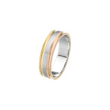 Three Colour Channel Setting Wedding Ring