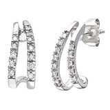 0.1ct Round Diamond Prong Set Earrings In 9ct White Gold