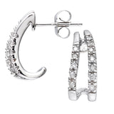 0.1ct Round Diamond Prong Set Earrings In 9ct White Gold