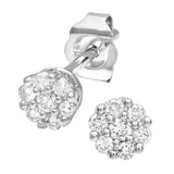 0.15ct Round Diamond Cluster Stud Earrings In 9ct White Gold
