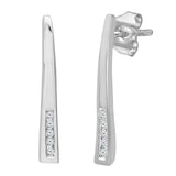 Channel Set Diamond Drop Earrings In 9ct White Gold