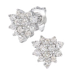 0.28ct Round Diamond Prong Set Cluster Stud Earrings In 9ct White Gold