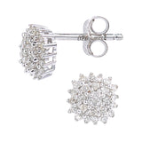 0.20ct Round Diamond Prong Set Cluster Stud Earrings In 9ct White Gold