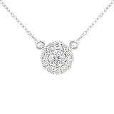 0.28ct Pave Set Diamond Necklace In 9ct White Gold