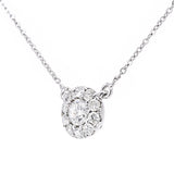 0.28ct Pave Set Diamond Necklace In 9ct White Gold