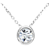 0.15ct Round Diamond Bezel Set Solitaire Pendant In 9ct White Gold