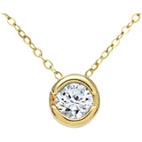 0.25ct Round Diamond Bezel Set Solitaire Pendant In 9ct Yellow Gold