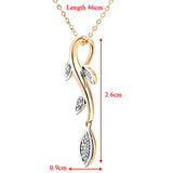 Diamond Pave Leaf And Flower Pendant In UK Hallmarked 9ct Yellow Gold