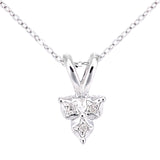 Diamond Pave Triangle Pendant In 9ct White Gold