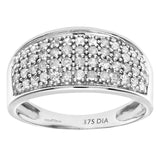 0.5ct Round Diamond Pave Set Half Eternity Cocktail Ring In UK Hallmarked 9ct White Gold