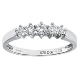 0.25ct Round Diamond Prong Set 5-Stone Eternity Ring In UK Hallmarked 9ct White Gold