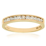 0.33ct Round Diamond Channel SetHalf Eternity Ring In UK Hallmarked 9ct Yellow Gold