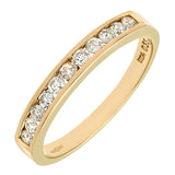 0.33ct Round Diamond Channel SetHalf Eternity Ring In UK Hallmarked 9ct Yellow Gold