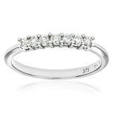 0.25ct Round Diamond Prong Set 7-Stone Eternity Ring In UK Hallmarked 9ct White Gold