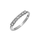 0.33ct Round Diamond Prong Set 7-Stone Eternity Ring In UK Hallmarked 9ct White Gold