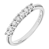 0.33ct Round Diamond Prong Set 7-Stone Eternity Ring In UK Hallmarked 9ct White Gold