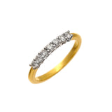 0.33ct Round Diamond Prong Set 7-Stone Eternity Ring In UK Hallmarked 9ct Yellow Gold