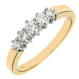 0.33ct Round Diamond Prong Set 5-Stone Eternity Ring In UK Hallmarked 9ct Yellow Gold