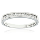 0.25ct Channel Set Round Diamond Half Eternity Ring In UK Hallmarked 9ct White Gold