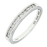 0.25ct Channel Set Round Diamond Half Eternity Ring In UK Hallmarked 9ct White Gold