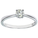 0.33ct Round Diamond 4-Prong Set Solitaire Engagement Ring In UK Hallmarked 9ct White Gold