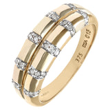 0.15ct Round Diamond Statement Ring In UK Hallmarked 9ct Yellow Gold