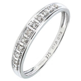 0.05ct Round Diamond Pave Set Half Eternity Ring In UK Hallmarked 9ct White Gold