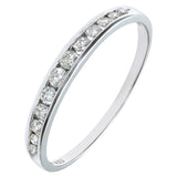 0.25ct Channel Set Round Diamond Graduated Half Eternity Ring In UK Hallmarked 9ct White Gold