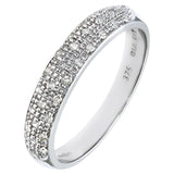 0.15ct Pave Set Round Diamond Half Eternity Ring In UK Hallmarked 9ct White Gold