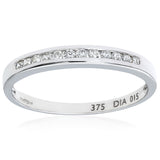 0.15 Channel Set Round Diamond Half Eternity Ring In UK Hallmarked 9ct White Gold