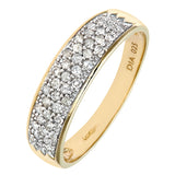 0.25ct Pave Set Round Diamond Half Eternity Ring In UK Hallmarked 9ct Yellow Gold