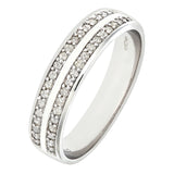 0.25ct Round Diamond Bead Set Anniversary Ring In UK Hallmarked 9ct White Gold
